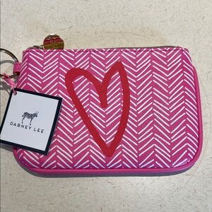 Dabney Lee Hot Pink Chevron Heart Pouch